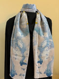 "Birdsong" silk scarf, 50x180 cm