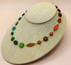 Rainbow-hued Czech glass choker