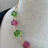 “Lumiere” Peridot + Rose Crystal Cube and Gold Necklace by SJ Mack Design