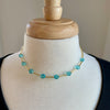 “Lumiere” Light Azure Crystal and Gold Necklace by SJ Mack Design