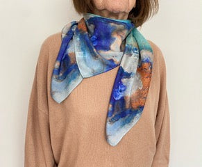 "Perspectives of Nature #7A" silk scarf, 90x90 cm
