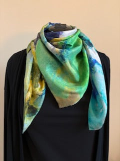 "Perspectives of Nature, #2A" silk scarf, 90x90 cm