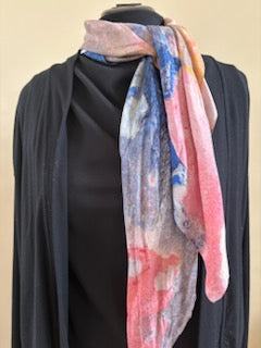 "Perspectives of Nature #4A" silk scarf, 90x90 cm