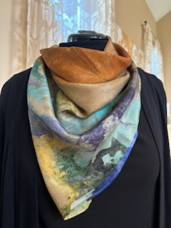 "Perspectives of Nature #8A" silk scarf, 90x90 cm