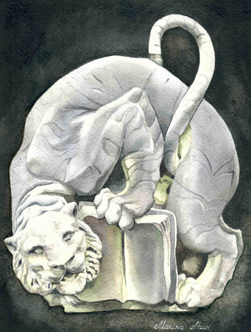 Marina Ahun's "Tiger on Campbell Hall" giclee print