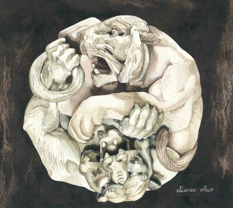 Marina Ahun's "Tigers on McCosh Hall" giclee print