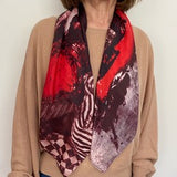 "Fractured" silk scarf, 90x90 cm