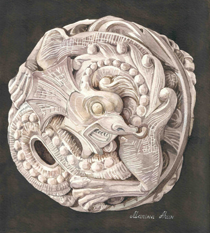 Marina Ahun's "Gargoyle on ceiling arch in East Pyne" giclee print