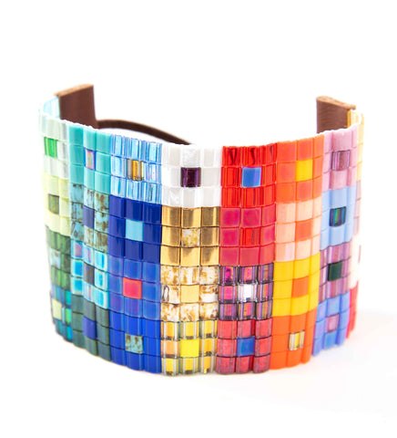 Wide Tila Cuff Squares by Loominous Design