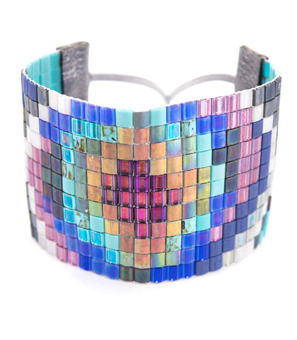 Turquoise & Gray Tila Cuff by Loominous Design