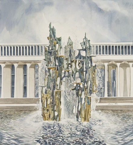 Marina Ahun's "The Fountain of Freedom" Watercolor Fine Art Print