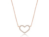 14k Rose Gold Petite Diamond Heart Necklace