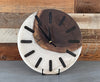 Walnut and Pearl White Epoxy Clock by Rustic Mountain Chic