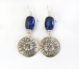 Lapis Lazuli and Pewter Beaded Earrings by Silver and Earth Jewelry