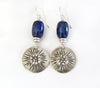 Lapis Lazuli and Pewter Beaded Earrings by Silver and Earth Jewelry