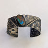 Fold Form Sterling Silver Cuff with Turquoise by Beth Ann Designs