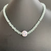 Frosted Pale Blue Sea Glass and Murano Glass Necklace by SJ Mack Design