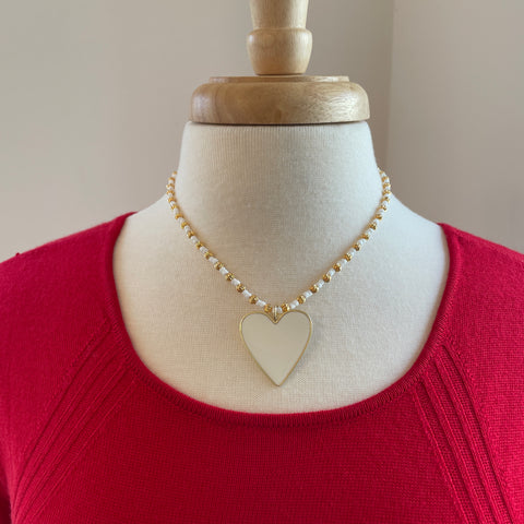 Coeur Blanc Necklace by SJ Mack Design