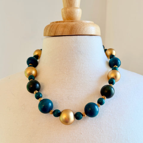 SJ Mack Design Boho wood necklace, 21"