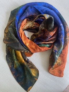 "Perspectives of Nature #6A" silk scarf, 90x90 cm