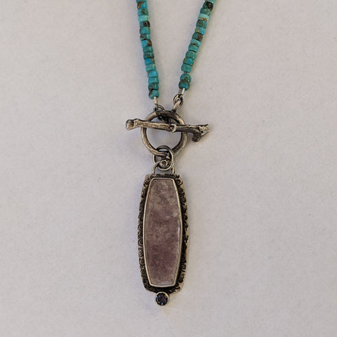 Lepidolite, Spinel, and Turquoise Necklace by Beth Ann Designs