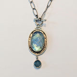 Moonstone and Caribbean Chalcedony Necklace by Beth Ann Designs