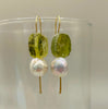 Ancient Roman Glass and Freshwater Pearl Earrings