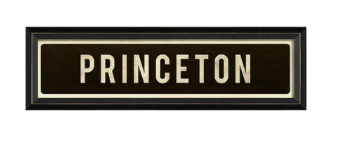 Homestead Princeton Sign White Font on Black