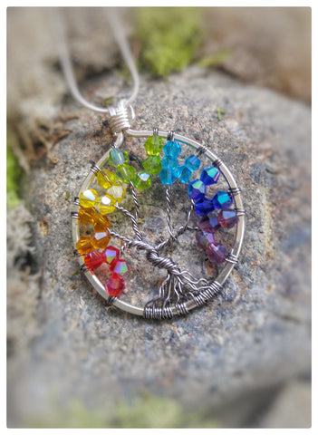 Sterling Silver Swarovski Crystal Rainbow Pendant