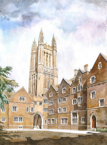 Marina Ahun's "Cleveland Tower (Graduate College)" Watercolor Fine Art Print