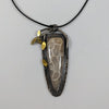 Fossilized Coral with Brass Leaves Pendant by Beth Ann Designs