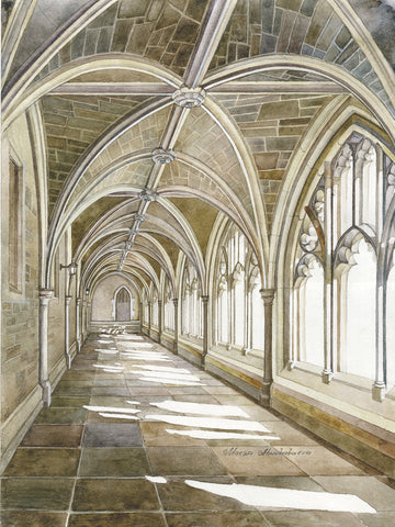 Marina Ahun's "Holder Cloister" Watercolor Fine Art Print