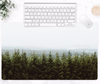 Misty Pine Forest Desk Mat by Stay Wild Co