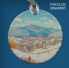 Art Museum High Peak and Round Top Porcelain Ornament