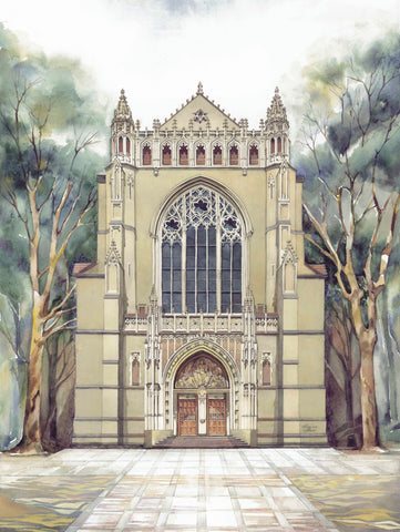 Marina Ahun's "Princeton University Chapel" Watercolor Fine Art Print