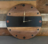 Walnut and Black Epoxy Clock by Rustic Mountain Chic