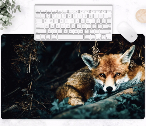 Woodland Red Fox Desk Mat by Stay Wild Co
