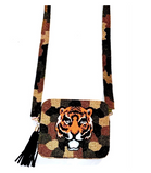 Beaded Tiger & Camo Handbag