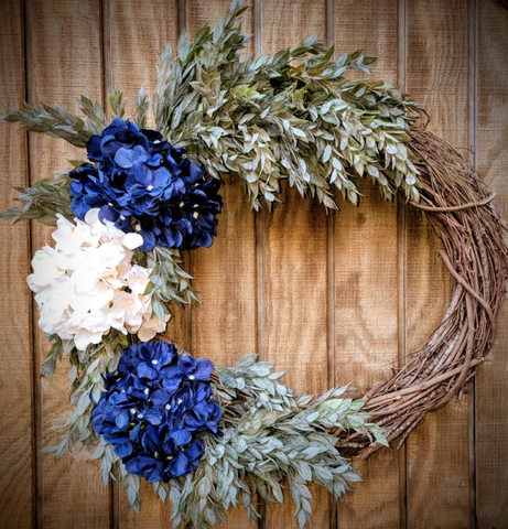 Blue Hydrangea Wreath