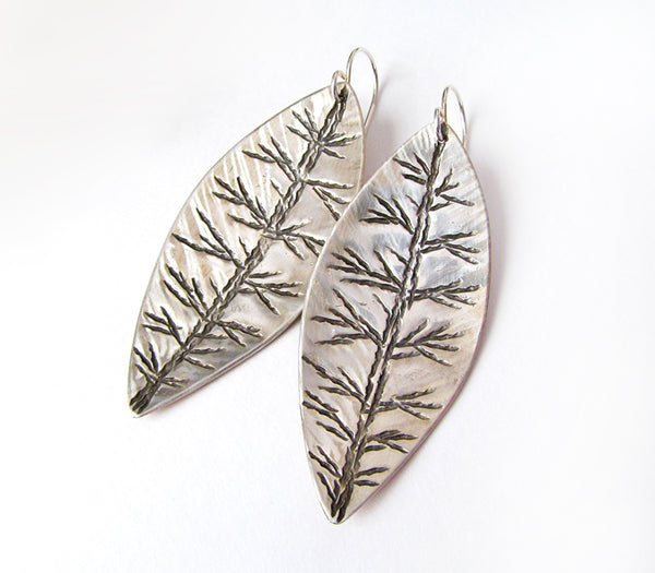 Contemporary Leaf Earrings by Silver and Earth Jewelry (Jewelry, Silver and  Earth Jewelry by Patricia Burns), Earrings
